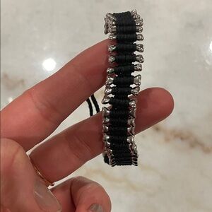 Black and Silver Woven Bracelet